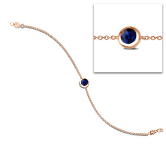 Bracciale Satellite in oro rosso con zaffiro rotondo