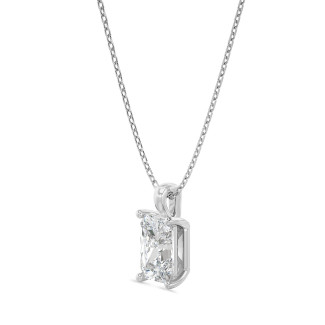 Pendente con diamante solitario da 1,00 carati con taglio radiant in oro bianco