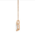 Pendente con diamante solitario da 1,00 carati con taglio radiant in oro rosso