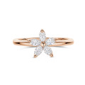 Anello Flowers con petali di diamanti taglio marquise