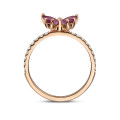Anello a farfalla con ali in zaffiro rosa taglio marquise e pera