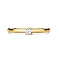 Anello solitario da 0,15 ct con diamante taglio Asscher in oro giallo