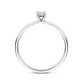 Anello solitario da 0,15 ct con diamanti taglio cuscino in oro bianco