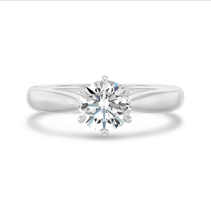 Anello con diamante solitario da 2,00 carati in oro bianco