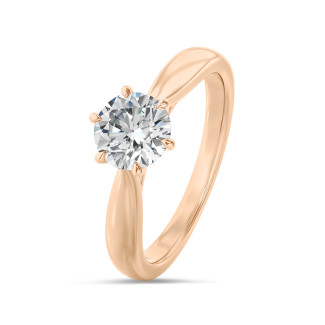 Fidanzamento - Anello solitario con diamante da 1,00 carati in oro rosso