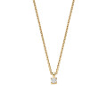 Pendente solitario da 0,15 ct, diamanti taglio cuscino in oro giallo