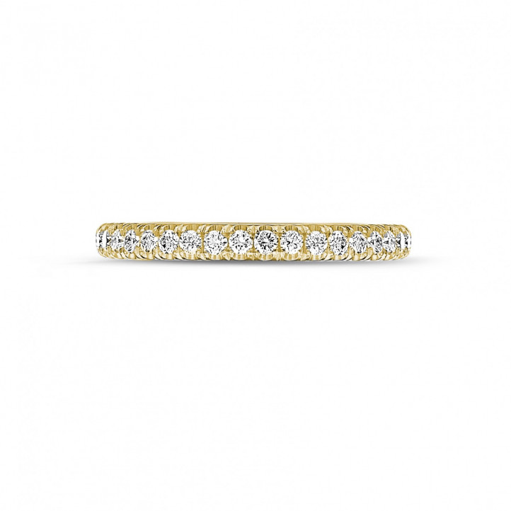 Anello eternity da 0,35 carati (mezzo giro) in oro giallo con diamanti rotondi
