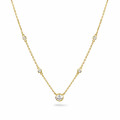 Collana con diamanti satellite da 0,45 carati in oro giallo