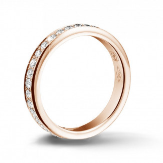 Fedi nuziali da donna - Anello eternity con diamanti da 0,68 carati (set completo) in oro rosso