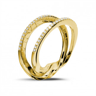 Anelli - Anello con diamante da 0,26 carati in oro giallo