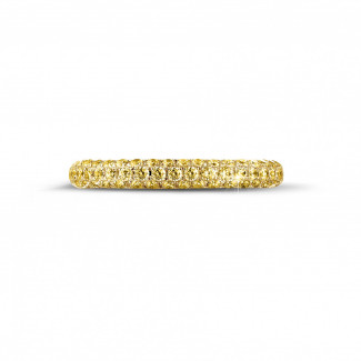 Fedi nuziali da donna - Anello eternity da 0,65 carati (mezzo giro) in oro giallo con diamanti gialli