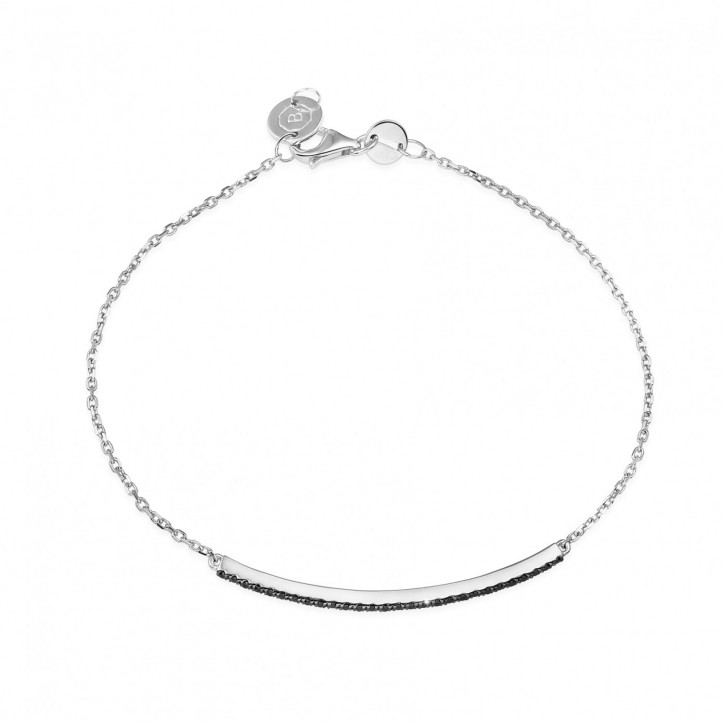 Bracciale raffinato da 0,25 carati in oro bianco con diamanti neri