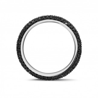 Matrimonio - Anello eternity da 0,85 carati (set completo) in oro bianco con diamanti neri