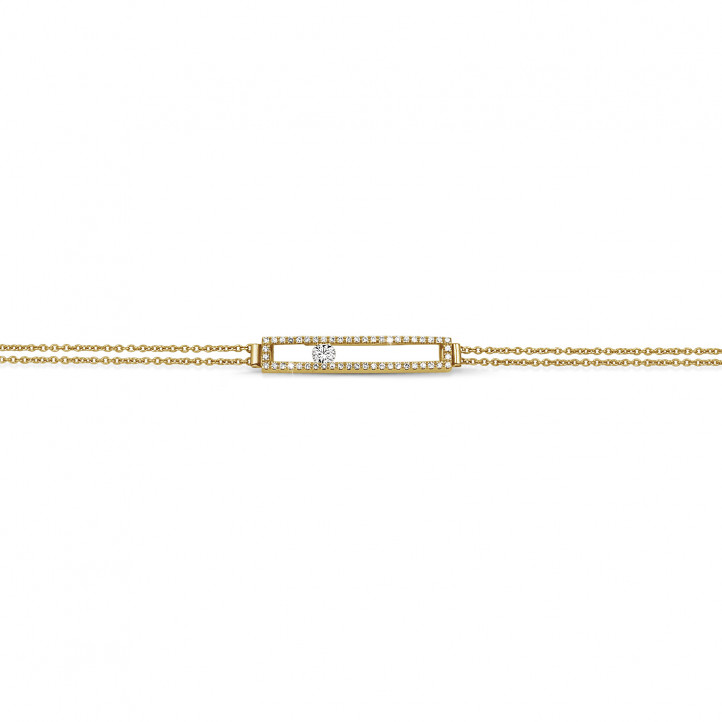 Bracciale da 0,30 carati in oro giallo con diamante rotondo fluttuante