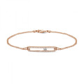 Bracciale da 0,30 carati in oro rosso con diamante rotondo fluttuante