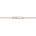 Bracciale da 0,30 carati in oro rosso con diamante rotondo fluttuante