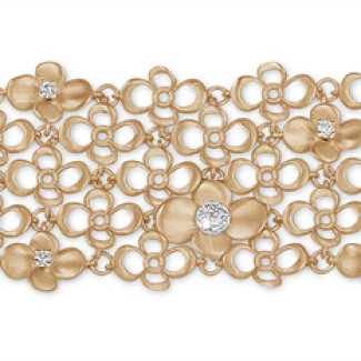 Vendita stock 2024 - Vendita esclusiva BAUNAT (senza diritto di restituzione entro 30 giorni) - Bracciale floreale con diamanti da 0,80 carati in oro rosso (disponibile nella misura 17,5)