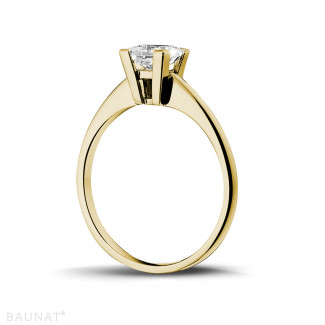 Anelli - Anello solitario da 1,00 carati in oro giallo con diamante princess