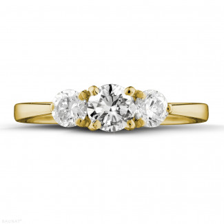 Anelli - Anello trilogy da 0,95 carati in oro giallo con diamanti rotondi