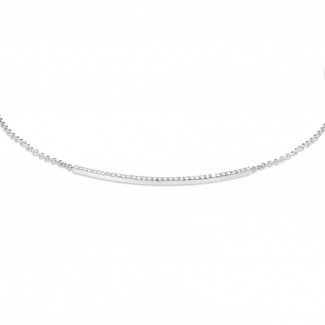 ゴールドのネックレス - 0.30 カラットのホワイトゴールド細いダイヤモンドネックレス 