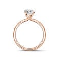 1.20Ct solitaire ring in red gold with oval diamond