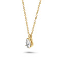 1.00 carat solitaire pear cut diamond pendant in yellow gold