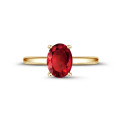 Ring in yellow gold with oval ruby