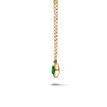 Satellite pendant in yellow gold with a round emerald