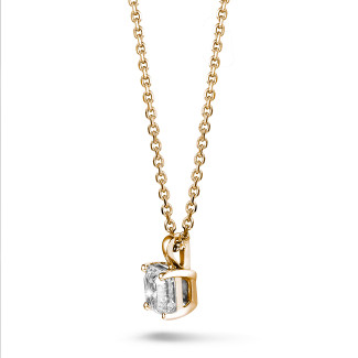 ベストセラー - 1.00 carat solitaire pendant in red gold with an asscher cut diamond
