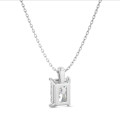 1.00 carat solitaire radiant cut diamond pendant in white gold