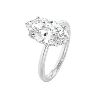 Bespoke solitaire ring with marquise cut diamond