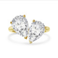 Bespoke Toi & Moi ring with pear cut diamonds
