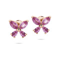 Butterfly Earrings with Marquise cut Pink Sapphire Wings in red gold