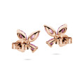 Butterfly Earrings with Marquise cut Pink Sapphire Wings in red gold