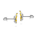 Butterfly Earrings with Marquise cut Yellow Sapphire Wings in white gold
