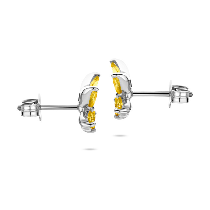 Butterfly Earrings with Marquise cut Yellow Sapphire Wings in white gold