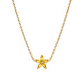Flower Pendant with Marquise cut Yellow Sapphire Petals in yellow gold