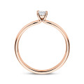 0.15 carat solitaire ring with a princess cut diamond in red gold