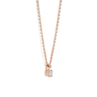 Fancy shape jewellery - 0.15 carat solitaire pendant with a oval cut diamond in red gold