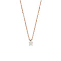 0.15 carat solitaire pendant with a princess cut diamond in red gold
