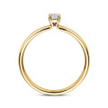 0.15 carat solitaire ring with a round cut diamond in yellow gold