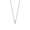 0.15 carat solitaire pendant with a emerald cut diamond in white gold