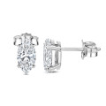 2.00 carat solitaire marquise cut diamond earrings in white gold