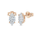 2.00 carat solitaire marquise cut diamond earrings in red gold