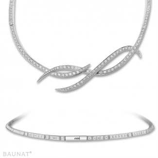 Nathu - 7.90 カラットのホワイトゴールドダイヤモンドデザインネックレス
