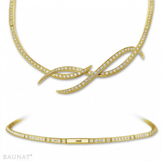 Nathu - 7.90 カラットのイエローゴールドダイヤモンドデザインネックレス