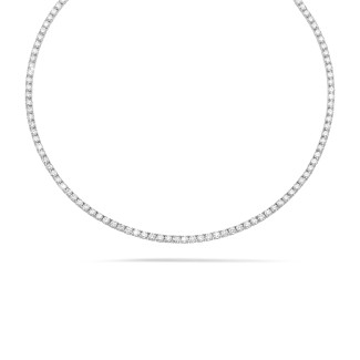 ネックレス - 14.60 カラットのホワイトゴールドダイヤモンドテニスネックレス 