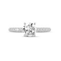 1.50캐럿 솔리테어 다이아몬드 링, 화이트 골드, 히든 후광 세팅