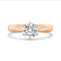 1.25캐럿 솔리테어 다이아몬드 링, 레드 골드