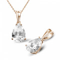 3.00캐럿 레드 골드 페어 컷 다이아몬드 솔리테어 펜던트